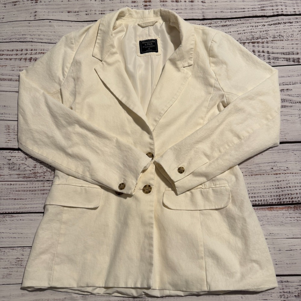 Abercrombie and Fitch Off White Blazer Jacket Women's Size Medium